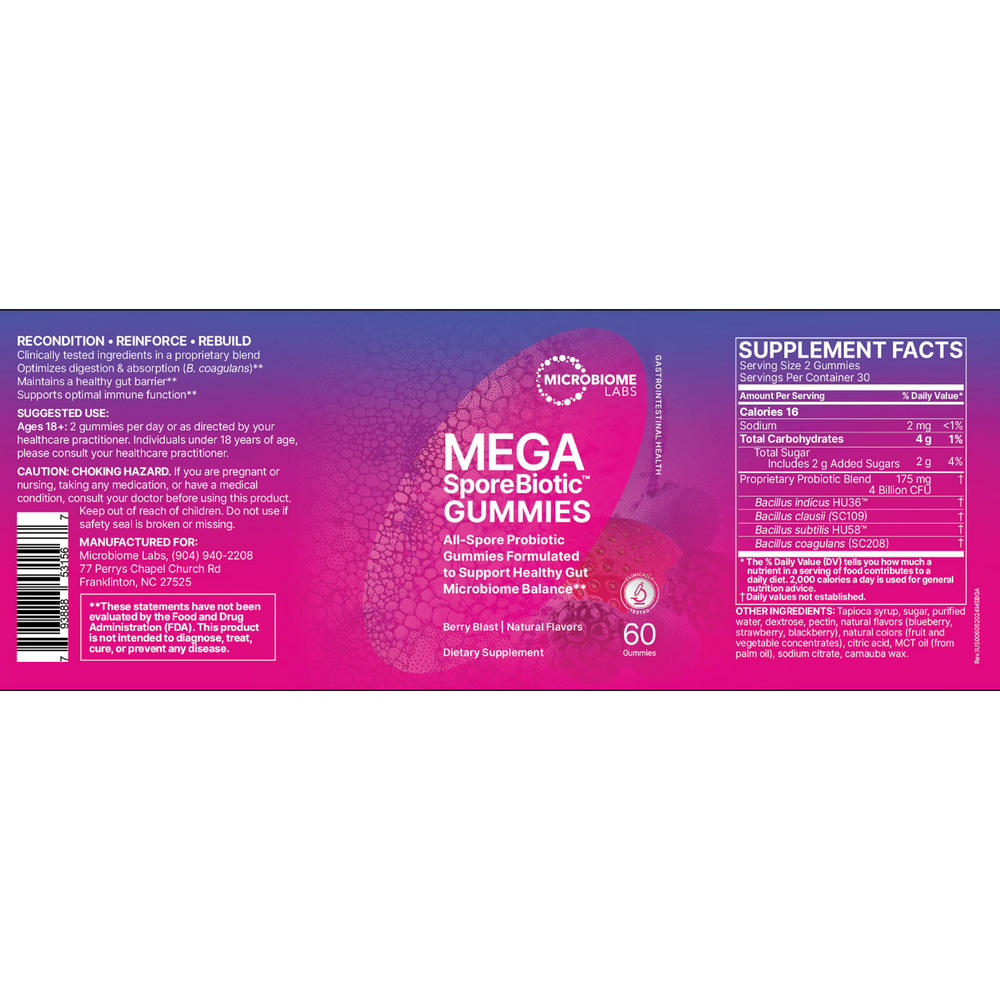 MegaSporeBiotic Gummies by Microbiome Labs